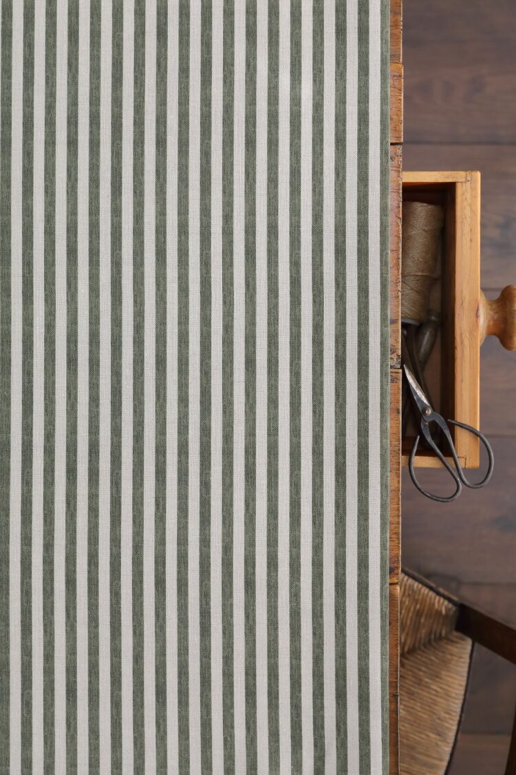Punch and Judy Standard Scale Forest Green on Stone Linen