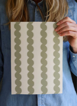 Snakey Stripe Wallpaper Olive