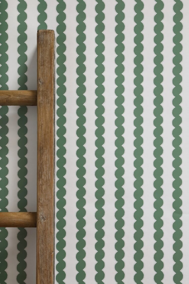 Snakey Stripe Wallpaper Jade Green