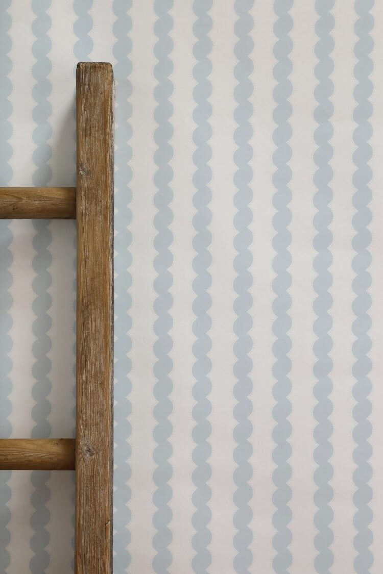 Snakey Stripe Wallpaper Light Blue