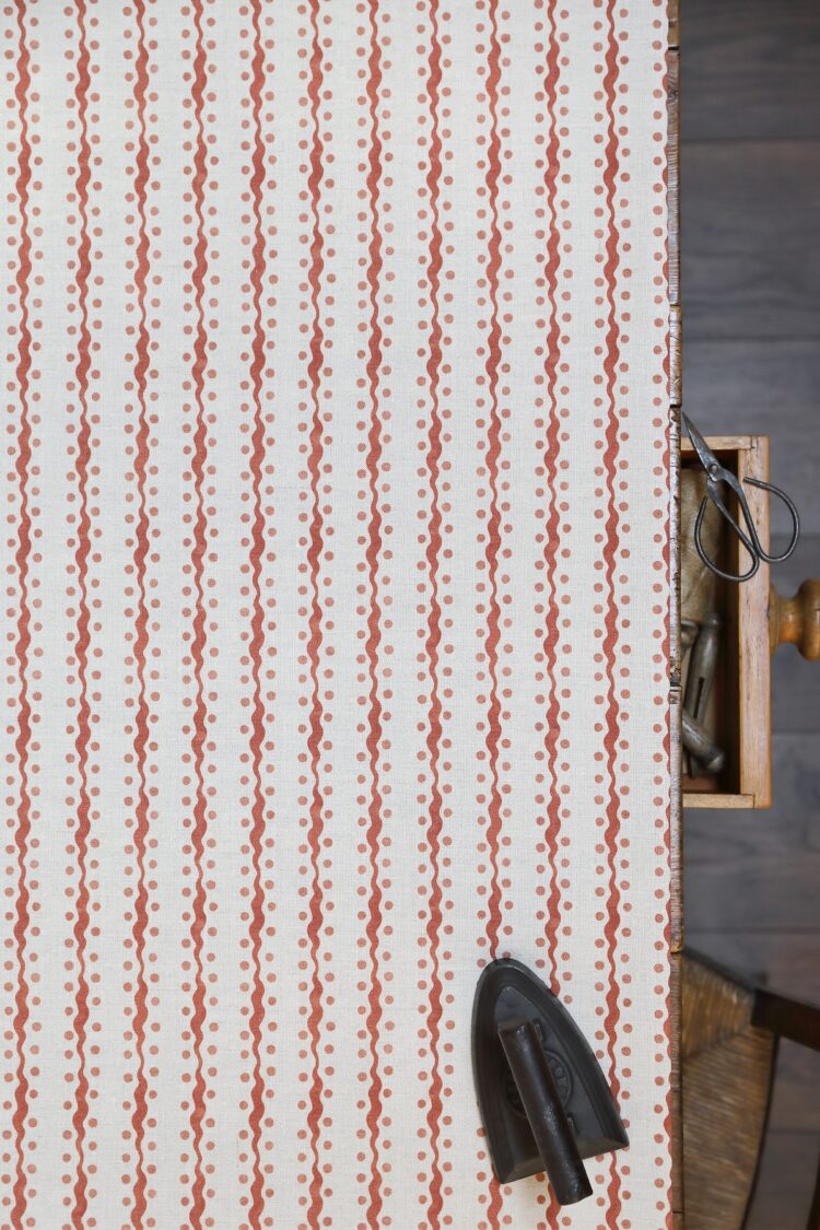 Wave and Dot Earth on Stone Linen