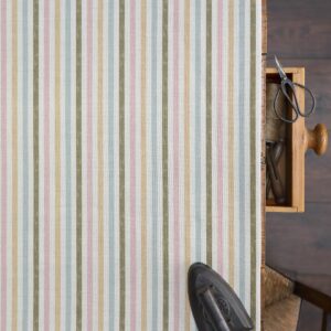 Punch and Judy Standard Scale Multi, Olive Green + Pink + Hay + Blue On Stone Linen