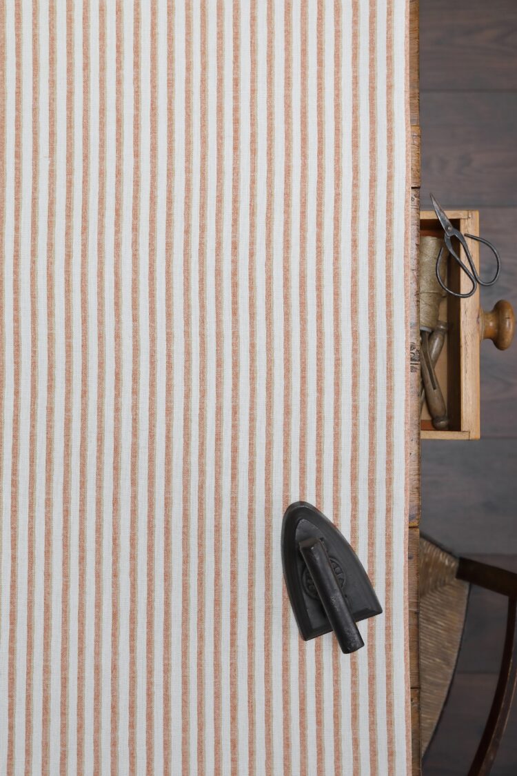 Darling Stripe Terra on Pure Double Cream Linen