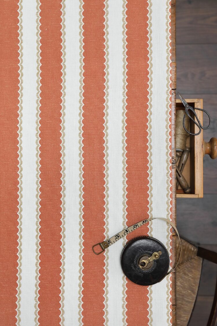 Folie Stripe Terra on Pure Double Cream Linen