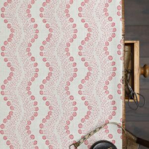 Amalia Red and Pink on Stone Linen