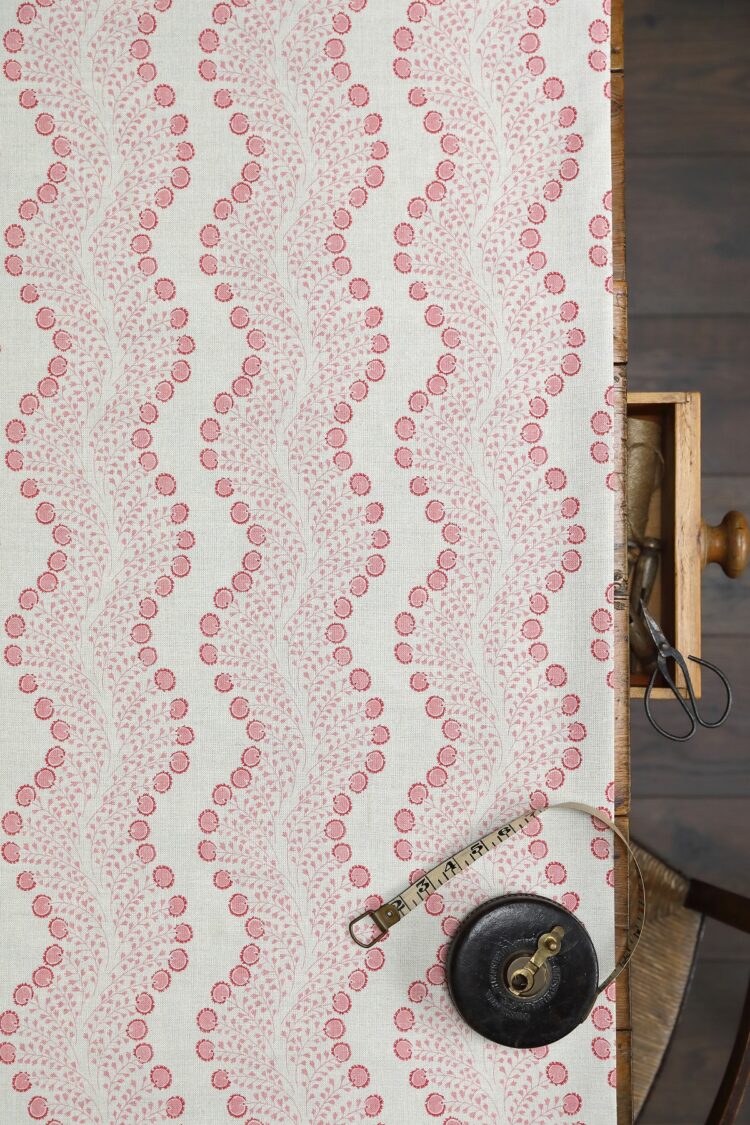 Amalia Red and Pink on Stone Linen