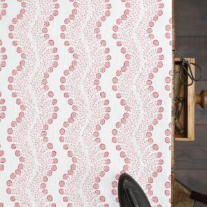Amalia Red and Pink on White Linen Union