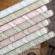 Amalia Red and Pink on White Linen Union - Image 2