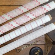 Amalia Red and Pink on White Linen Union - Image 3