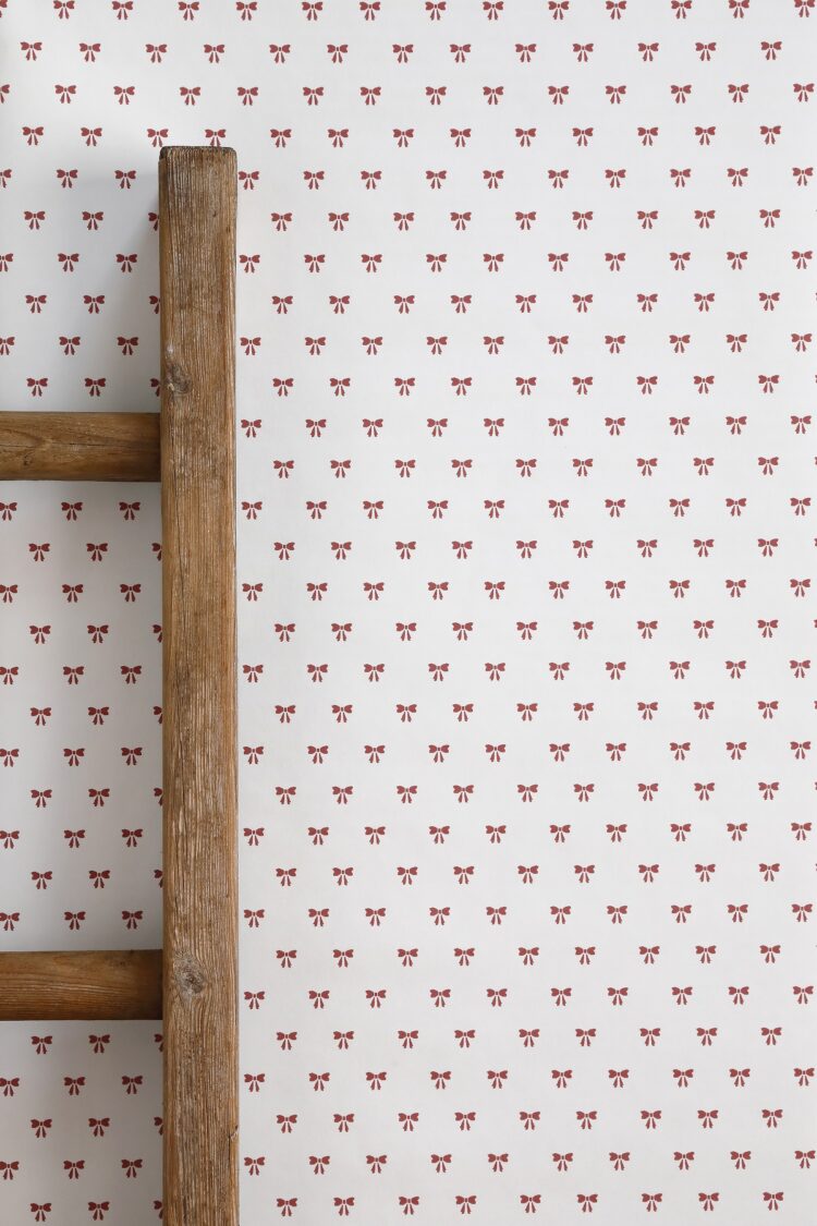 Mimi Wallpaper Maroon + Cream