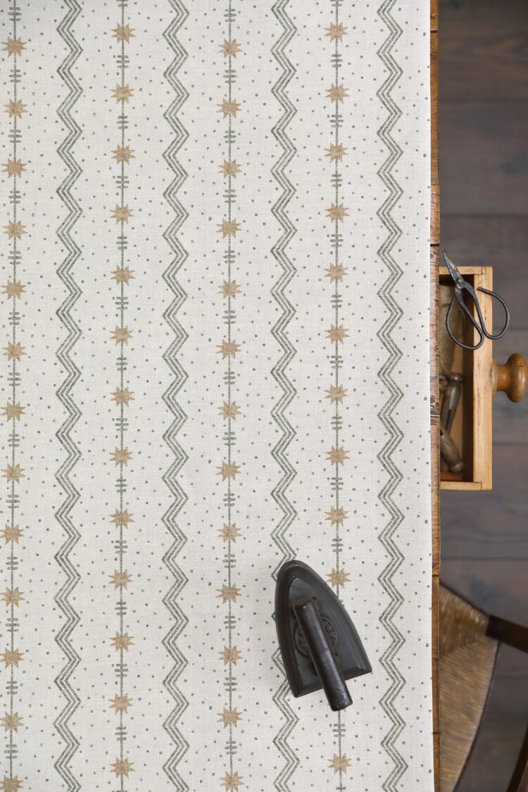 Tin Star Forest + Wheat (Midi Scale) on Stone Linen