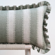 Folie Stripe Forest Green Frill Cushion £130.00 - Image 3