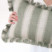 Folie Stripe Forest Green Frill Cushion £130.00 - Image 4