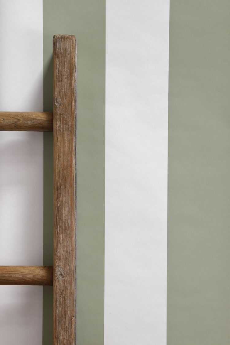 Battersea Broadstripe Forest Green Wallpaper