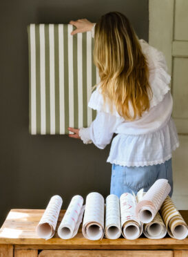 Summer Stripe Wallpaper Olive