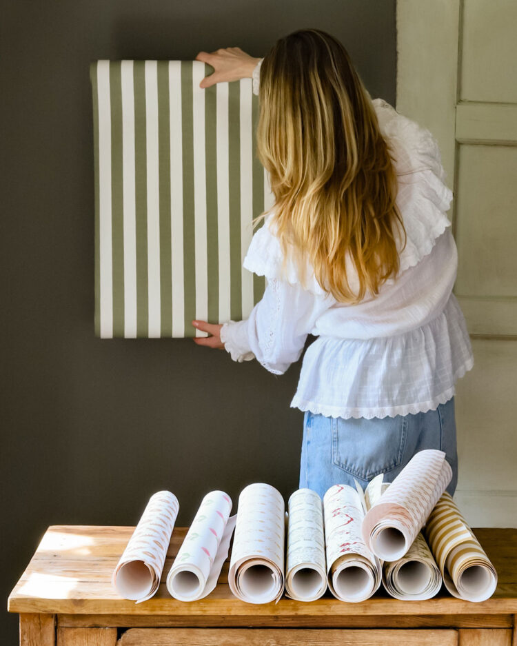 Summer Stripe Wallpaper Olive