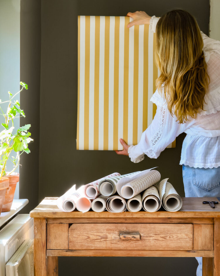Summer Stripe Wallpaper Hay on Cream