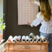Wave + Dot Wallpaper Maroon + Soft Pink - Image 3