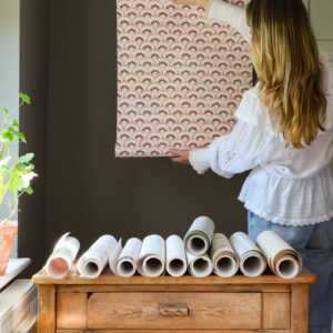 Laguna Wallpaper ~ Maroon and Soft Pinks