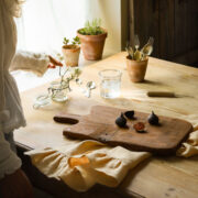 Beautiful Handmade Frilly Hay Linen Tea Towels - Image 2