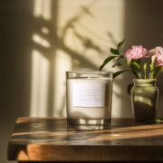 Clear Glass Large Tumbler Lime & Basil Candle - Image 4