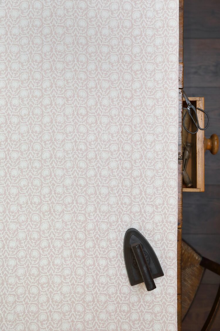 Indira Beautiful Pink on Double Cream Linen
