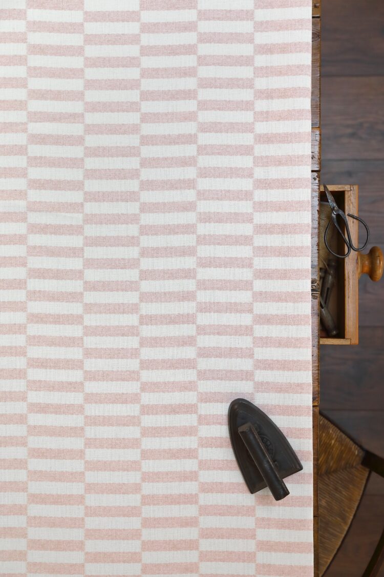 Slab Beautiful Pink on Double Cream Linen