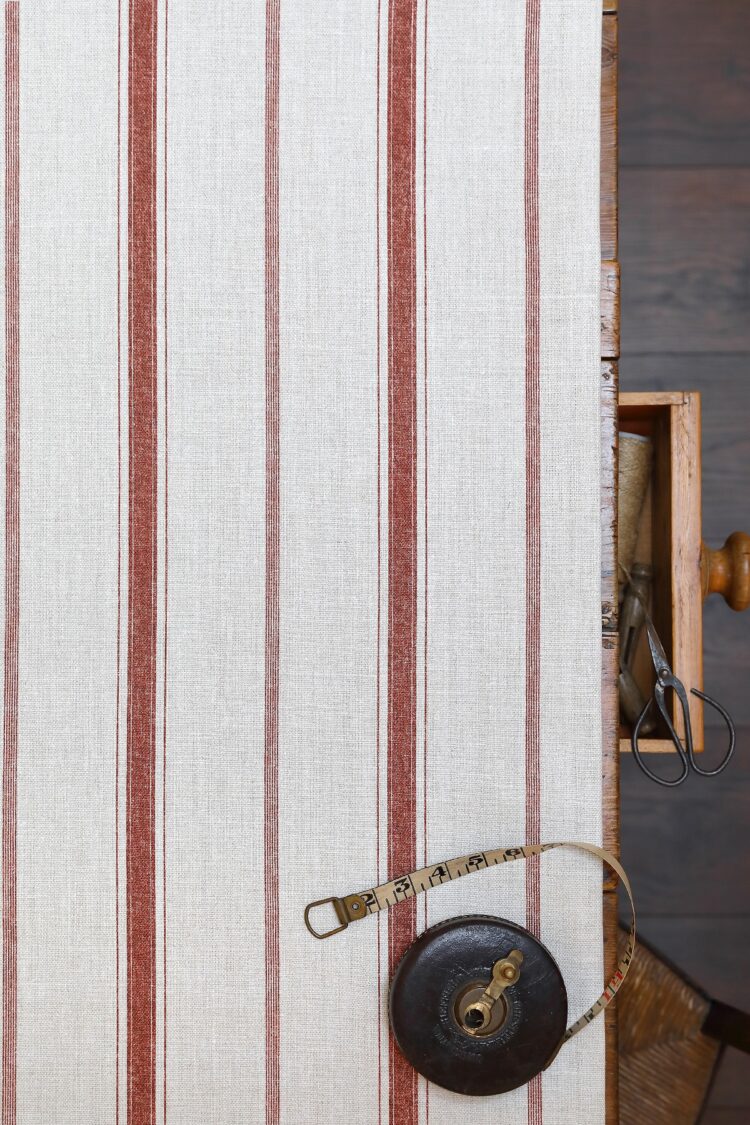 Sorrento Stripe {Single Colour} Amber on Chunky Linen