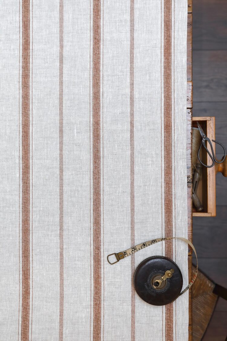 Sorrento Stripe {Single Colour} Dark Sisal on Dune Linen