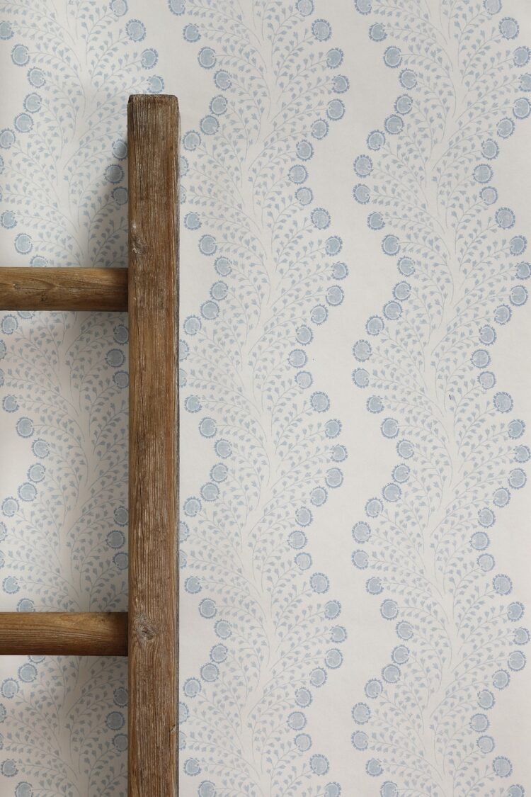 Amalia Parma Blue + Blue Grey Wallpaper