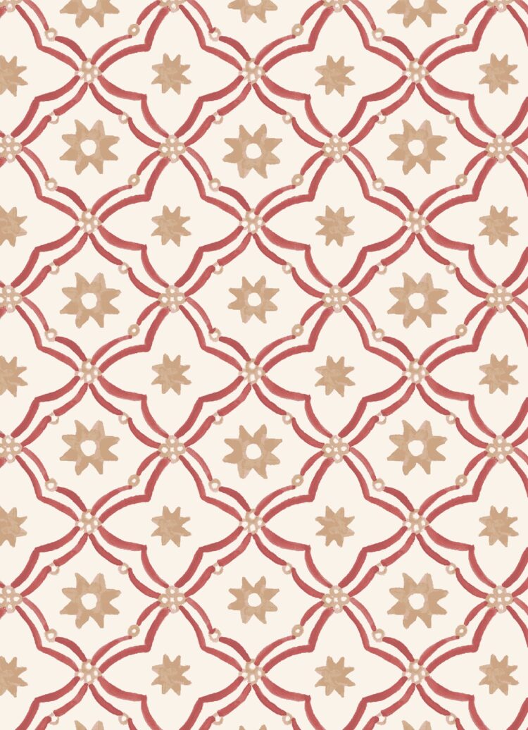 Bolonia Wallpaper Maroon + Terra Pink
