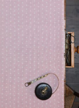 Little Sprigs ~ Chalk Pink Blotch on Stone Linen