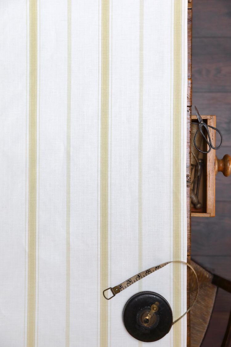 Sorrento Stripe {Single Colour} Lemon Curd on Oyster White Herringbone