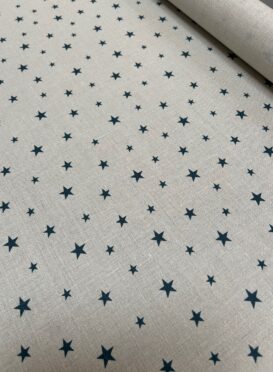 All Stars (Small) ~ Petrol Blue on Stone SALE PIECE ONLY 1.9m Selecting 1 is for 1.9m