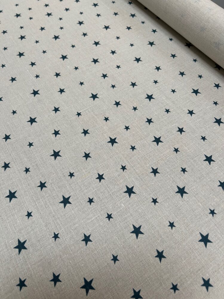 All Stars (Small) ~ Petrol Blue on Stone SALE PIECE ONLY 1.9m Selecting 1 is for 1.9m