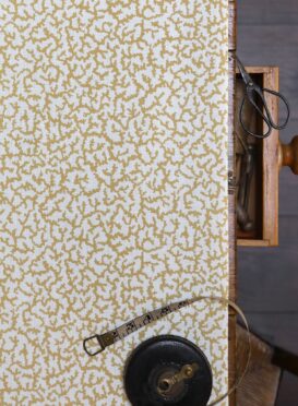 Coral Hay on Double Cream Linen