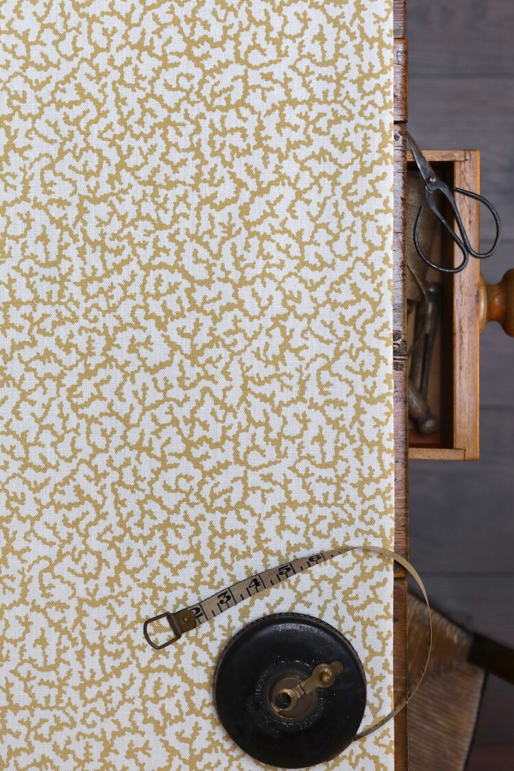 Coral Hay on Double Cream Linen