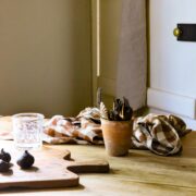 Beautiful Handmade Frilly Earth Check Linen Tea Towels - Image 3