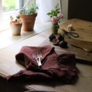 Beautiful Handmade Frilly Earth Linen Tea Towels - Image 3