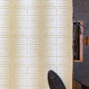Montauk Diamond Stripe Sand on Luxurious Double Cream Linen