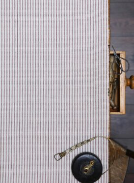 Poppy Seed Stripe Amber on Stone Linen