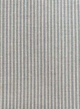 Skinny Pinstripe Reversed Smokey Blue on Stone Linen