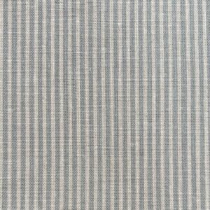 Skinny Pinstripe Reversed Smokey Blue on Stone Linen