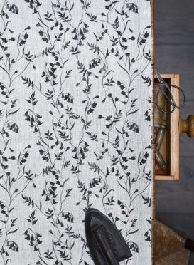 Bluebell Wood in Piano Black on Dune Linen