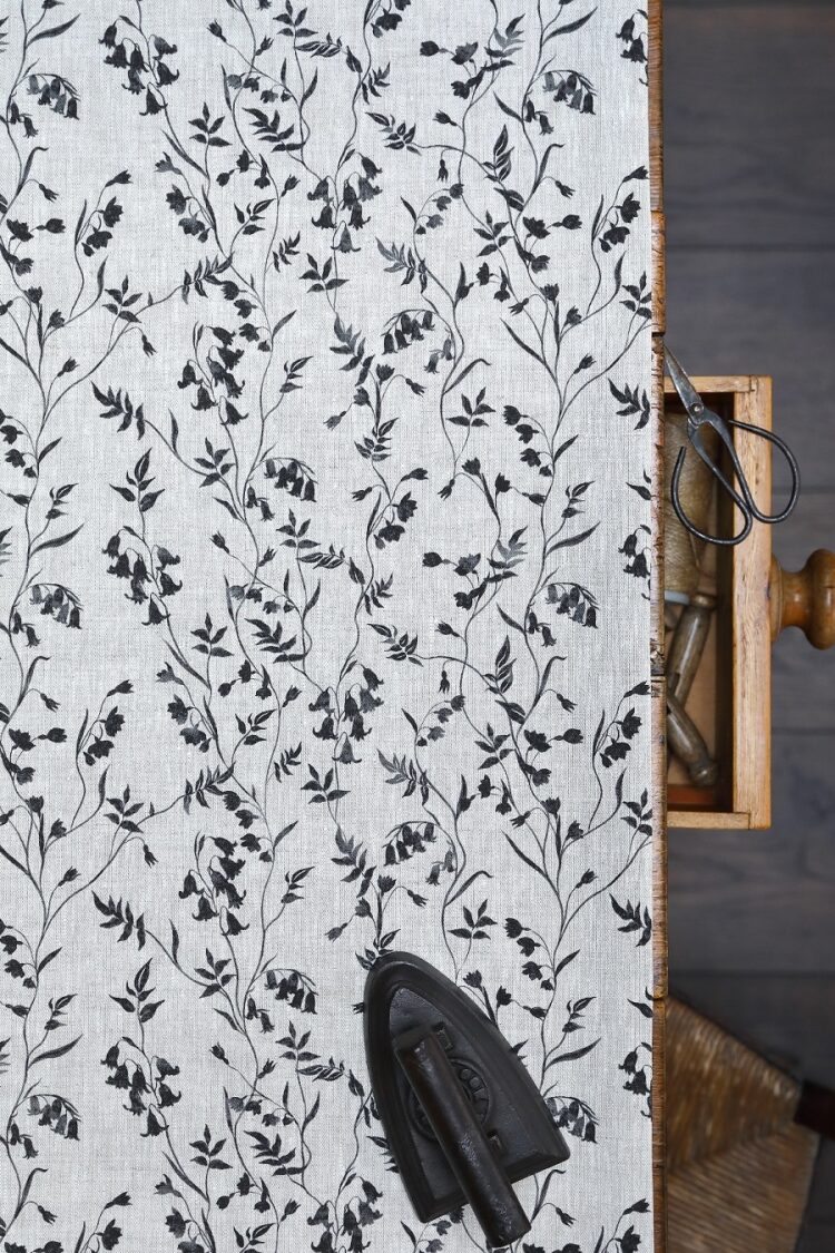 Bluebell Wood in Piano Black on Dune Linen