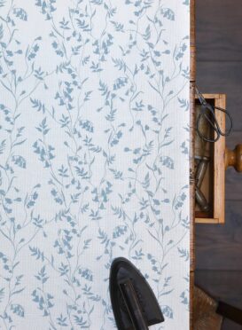 Bluebell Wood in Sky on Ivory Linen