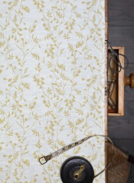 Bluebell Wood in Straw on Double Cream Linen