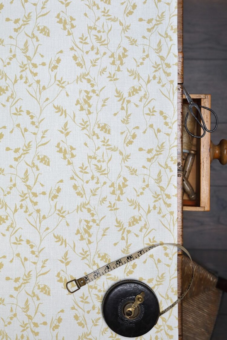 Bluebell Wood in Straw on Double Cream Linen