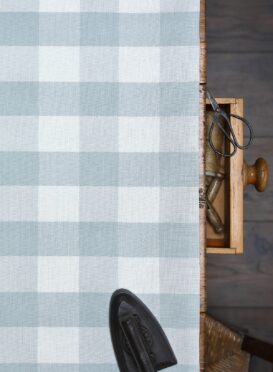 Large Check Rain on Ivory Linen