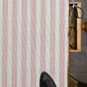 Pavilion Stripe Pamplemouse Pink on Cream Linen